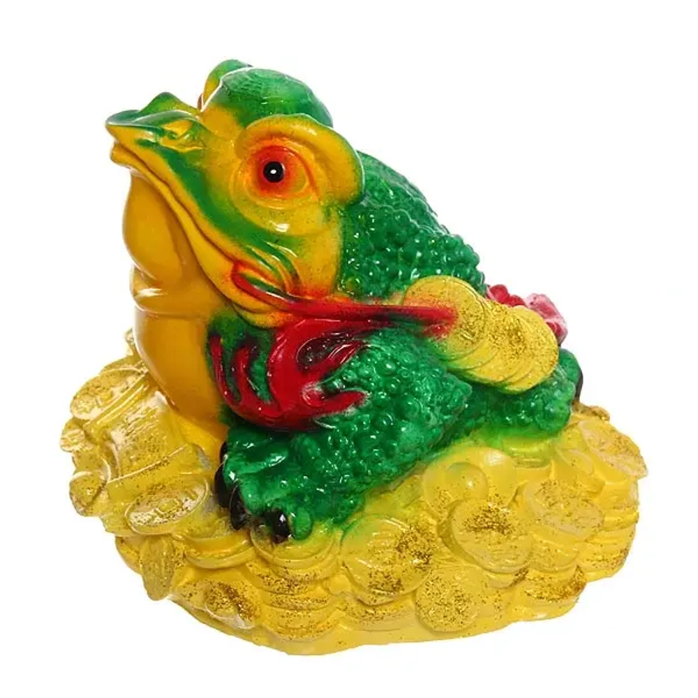 Копилка из гипса «Жаба на деньгах» 20*26см цветная