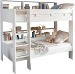 Кровать 90х200, Гаус, двухъярусная для детей, с ящиком, белый, Dipriz