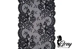 0398 Кружево эластичное 17 см, классика, Италия, черный