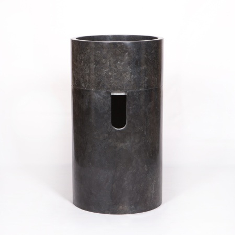 Раковина напольная из мрамора Silinder Full Polish Black MN-0398 (50*50*90 см)