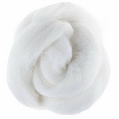 Шерсть для валяния "ПЕХОРКА", полутонкая шерсть 50г, 01 белый