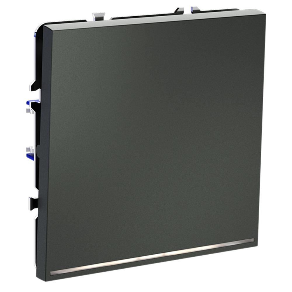 Выключатель встраиваемый VOLTUM S70 одноклавишный с подсветкой 10А, (титан)