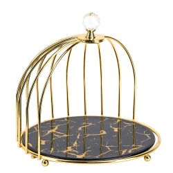 Блюдо сервировочное "Черный мрамор" 21,5*21,5*20см. (подарочная упаковка)