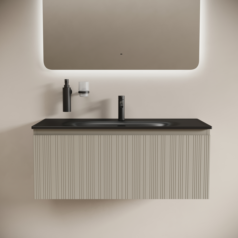 Тумба подвесная Sancos Code 990х453х400, c одним ящиком оснащенным доводчиками, цвет серая платина , арт. CD100GP