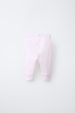 ZARA НАБОР ИЗ ТРЕХ ЛЕГИНСОВ В РУБЧИК, РОЗОВЫЙ