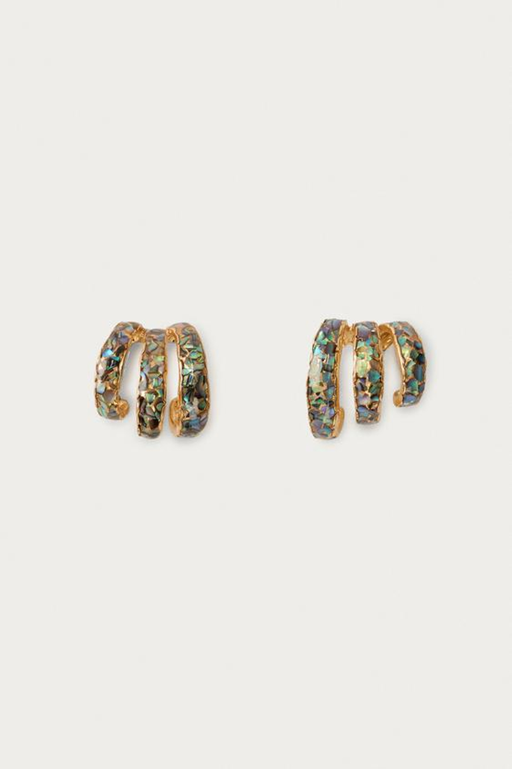 ZARA X MARISA BERENSON СЕРЬГИ С ТРОЙНЫМИ КОЛЬЦАМИ , ЗОЛОТИСТЫЙ