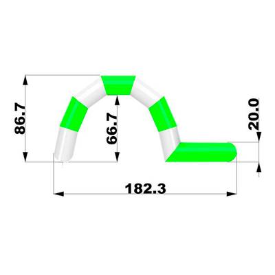 Надувная лестница для бассейна из ПВХ с бассейном, зелёный, 1.82*1.1*0.87 м