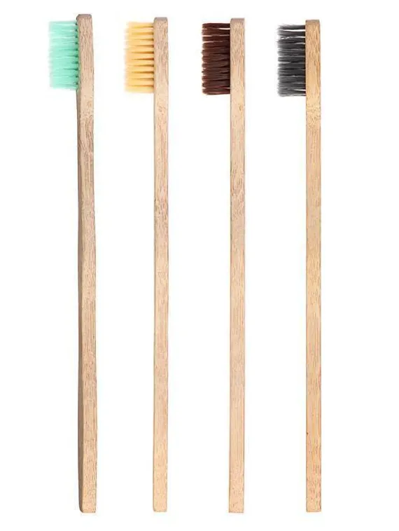 Бамбуковая зубная щётка средней жесткости, микс цветов