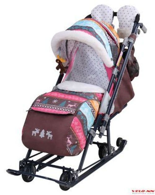 Санки-коляска Ника Детям НД7-7/5 Скандинавский розовый