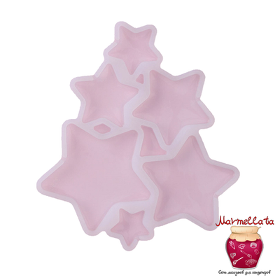 Форма силиконовая для леденцов "Звезды" 15,5*13,5*0,7 см, 6 ячеек