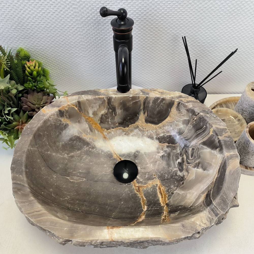 Раковина из оникса Erozy Grey EO-02261 52x39x15 см