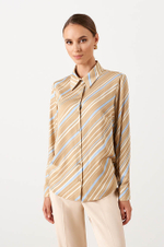23033 Блузка женская (бежевый принт)