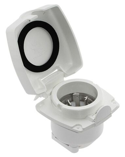 Розетка влагозащищенная, 30 А, белый пластик, IP56 (10260607)
