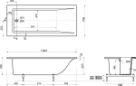 Ванна из литьевого мрамора Эстет Дельта 160А 160x70