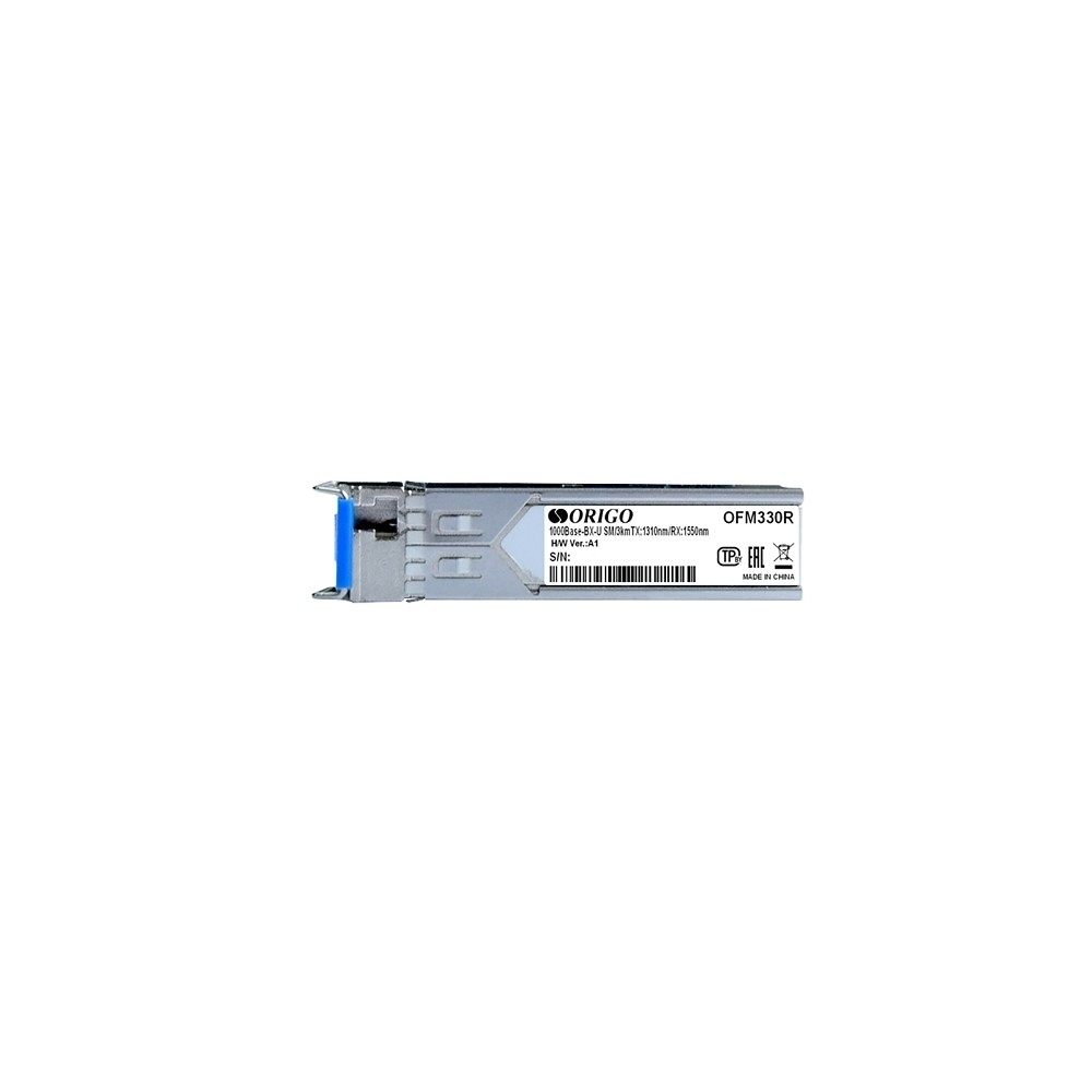 Трансивер ORIGO OFM330R / 3KM / A1A WDM SFP-трансивер, 1000Base-BX-U (Simplex SC), TX: 1310нм, RX: 1550нм, одномод, до 3км
