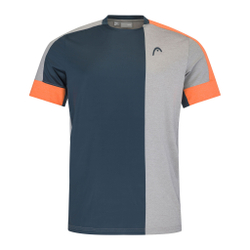 Мужское теннисное поло HEAD T-Shirt Men - Lightgrey, Orange