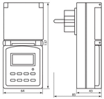 Розетка с таймером Feron TM23 недельная электронная мощность 3500W/16A IP44