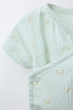 ZARA БОДИ С ЗАПАХОМ И ПРИНТОМ «РАДУГА», ЦВЕТ МОРСКОЙ ВОЛНЫ