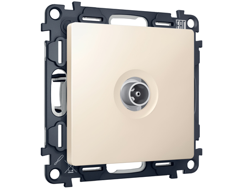 MA333030 Комплект механизма TV розетки проходной ALFA Бежевый матовый 5-1000 MHz 4dB QUANT (AP3330, VM211)