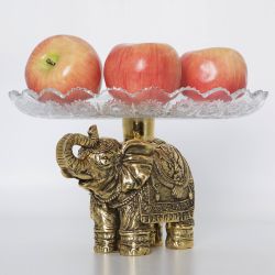 Фруктовница-конфетница Слон индийский - 5 Бронза