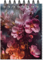 Блокнот "Цветы" А7 40л, на металлическом гребне