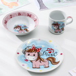 4311505 Набор детской посуды «Маленькая лошадка», 3 предмета: кружка 250 мл, миска 400 мл, таре