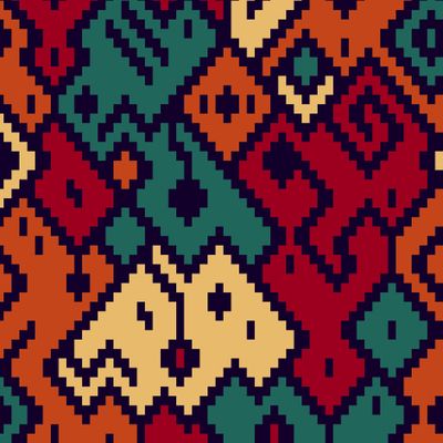 Узбекский цветной абстрактный узор