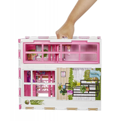 Барби - Компактный кукольный домик с аксессуарами Portable + Doll HCD48