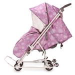 Санки-коляска "Наши Детки 3-1К" со снежинками на сиреневом