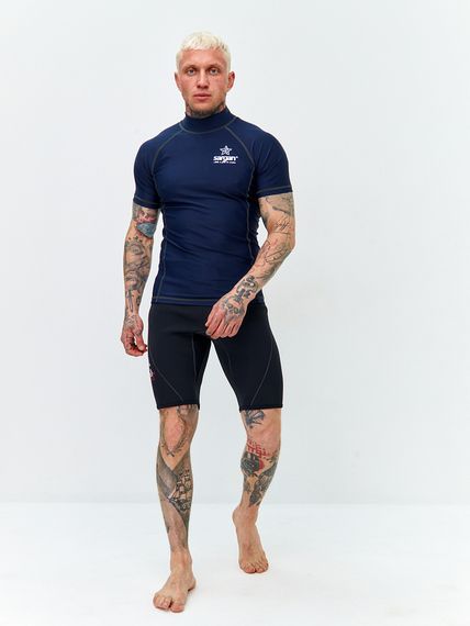 Футболка рашгард лонгслив Sargan Агидель UPF 50+ мужская темно-синяя