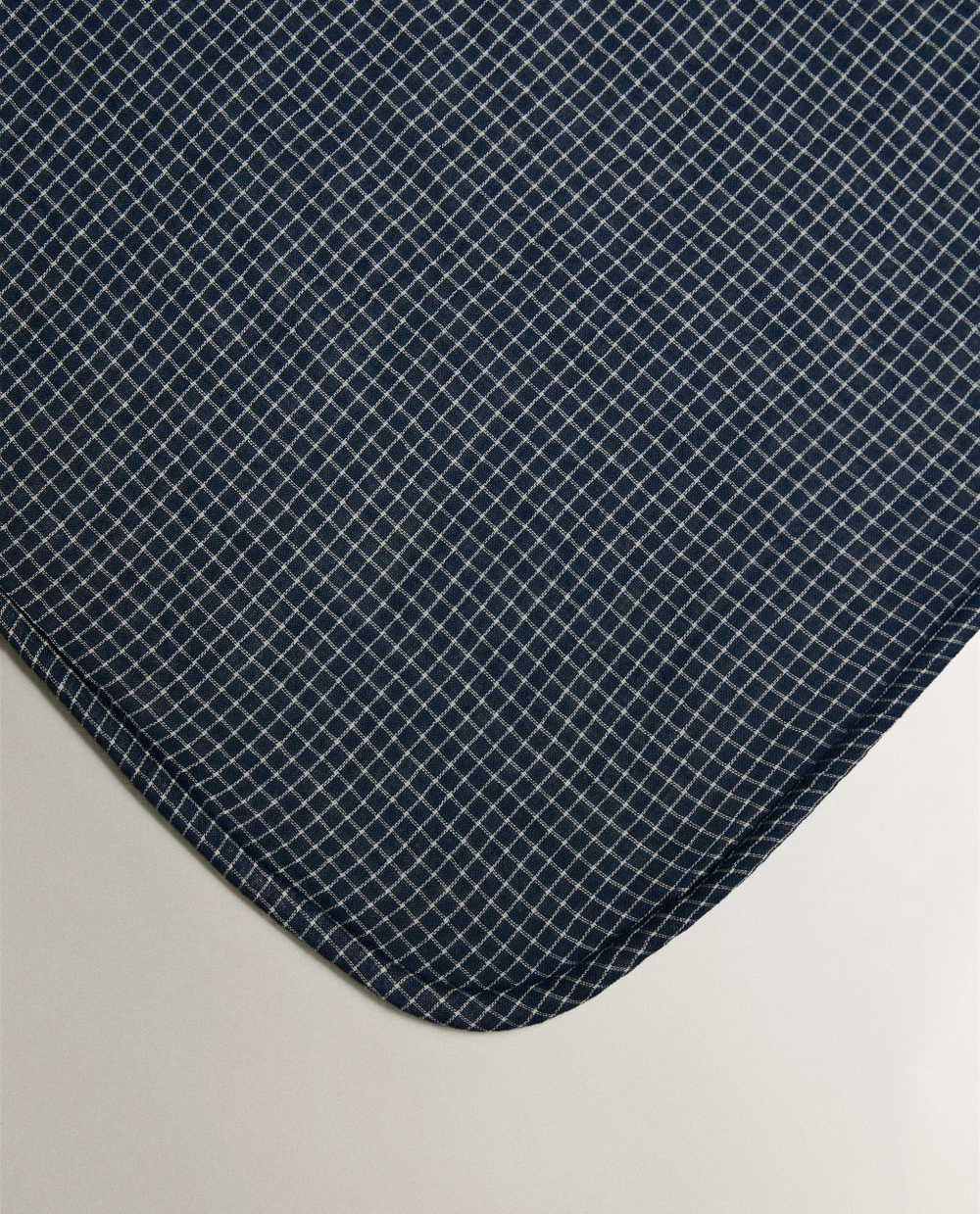 Zara Home плед детский из хлопка, синий, в клетку, 90x120 см