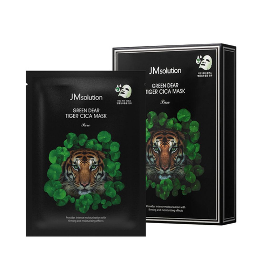 Маска тканевая регенерирующая с центеллой - JMsolution Green dear tiger cica mask