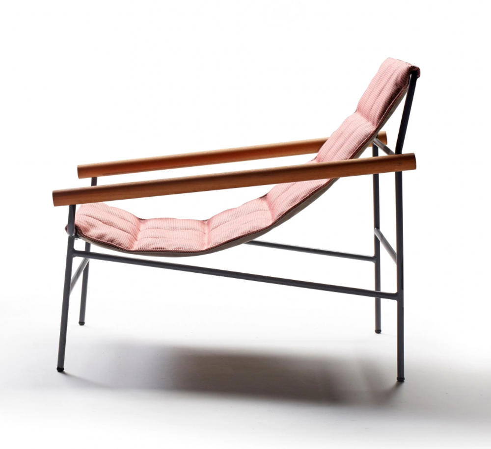 Кресло лаунж металлическое Scab Design Dress Code Glam Outdoor, антрацит, розовый