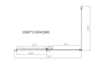 Душевой уголок Dice VSR-4D1011CLB, 1100*1000, черный, стекло прозрачное, , шт