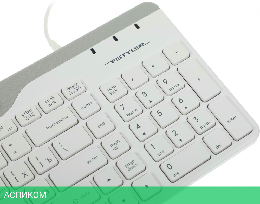 Клавиатура A4Tech Fstyler USB slim White белый/серый (FK25)