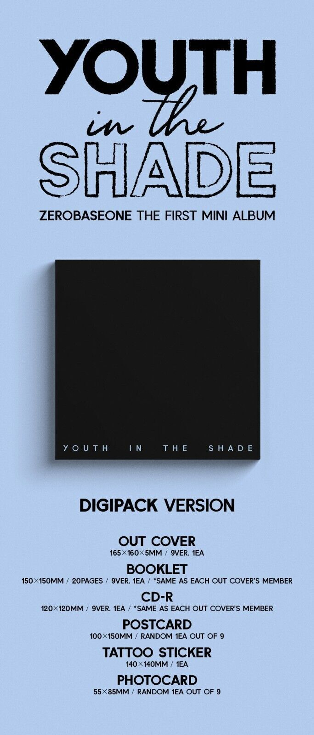 ZEROBASEONE ZB1 - YOUTH IN THE SHADE (Digipack ver.)