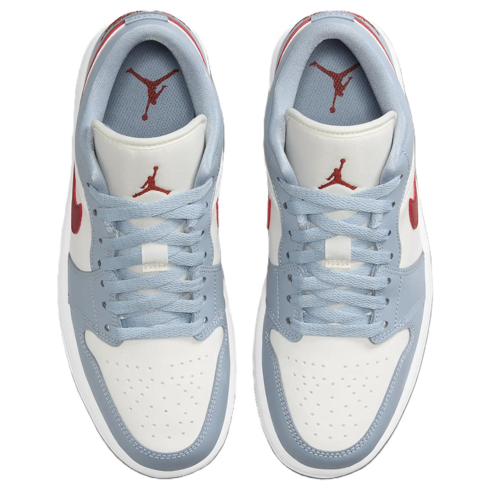 Кроссовки Jordan Air Jordan 1 Low Blue Grey Dune Red (Женская размерная сетка)