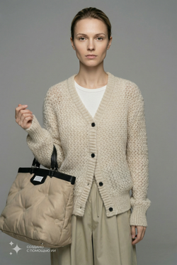 Вязаный кардиган с v-образным вырезом