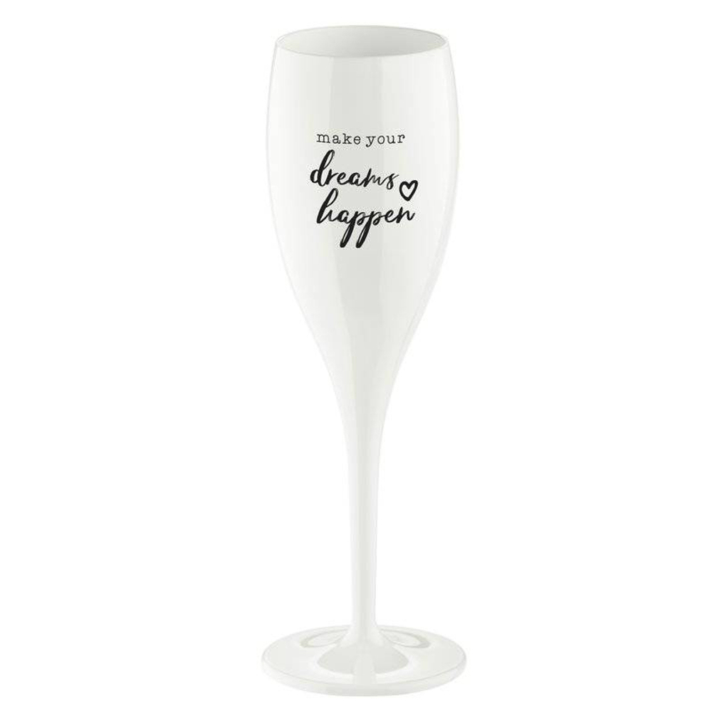 Бокал для шампанского cheers, no 1, make your dreams happen, superglas, 100 мл, белый