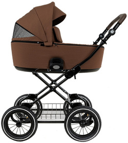 Детская коляска Roan Bass Next Classic d12 2.0 2 в 1 BNC/81/2 Mocha Mousse/Black/руч.Cappuccino