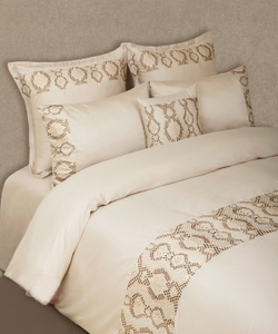 Постельное белье 2 спальное евро Luxberry Snake песочное