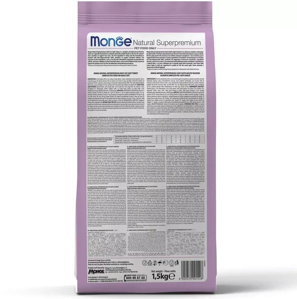 Сухой корм Monge Sterilised для стерилизованных кошек, курица, 1.5 кг