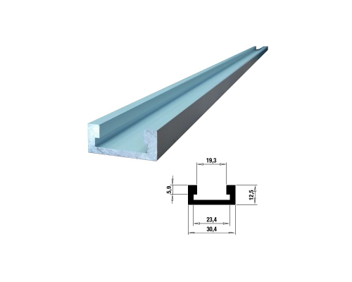 Профиль-шина 30,4 мм, анод., серебро матовое, 2 м TR030.2000