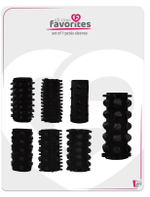 Набор из 7 черных насадок Penis Sleeves Set