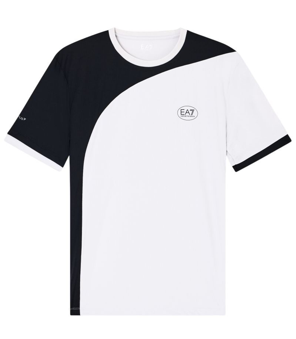 Теннисная футболка EA7 Tennis Pro Crew Neck - vapor blue