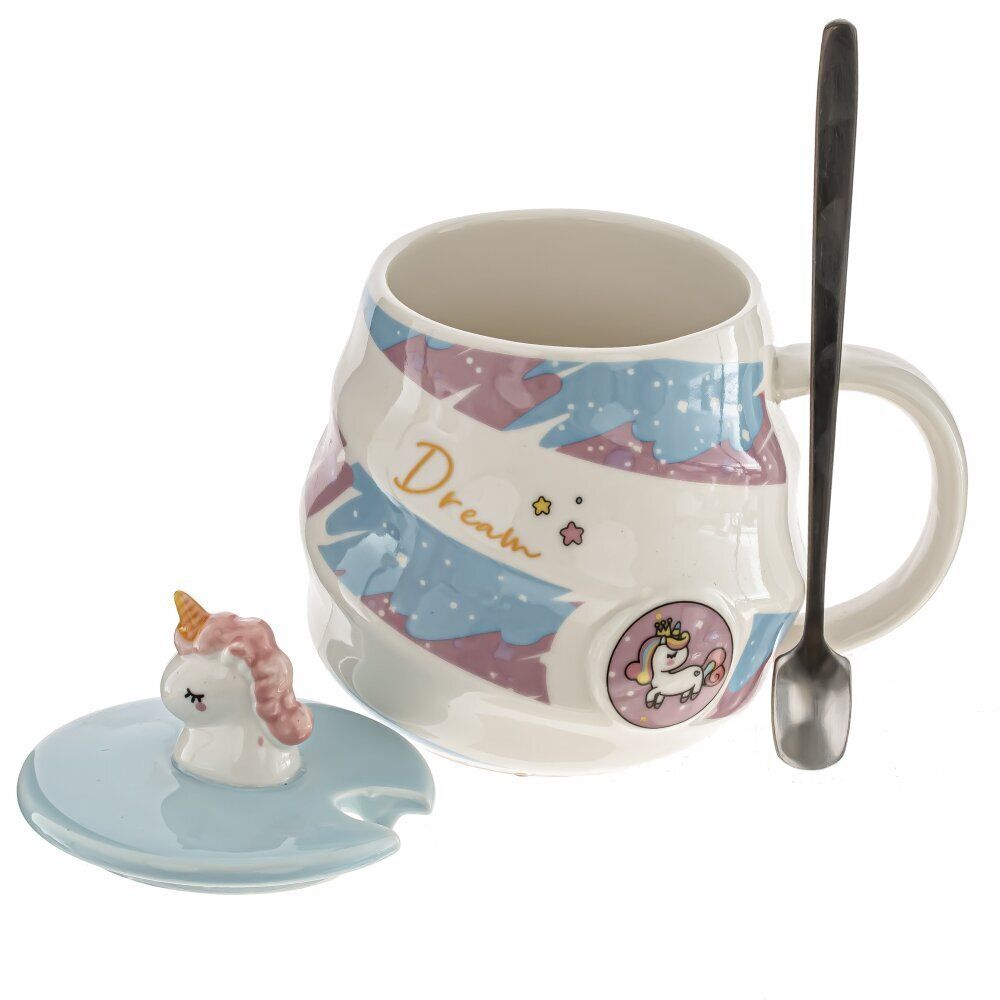 GAEM Кружка с крышкой и ложкой, 480 мл, L7,5 W7,5 H9 см