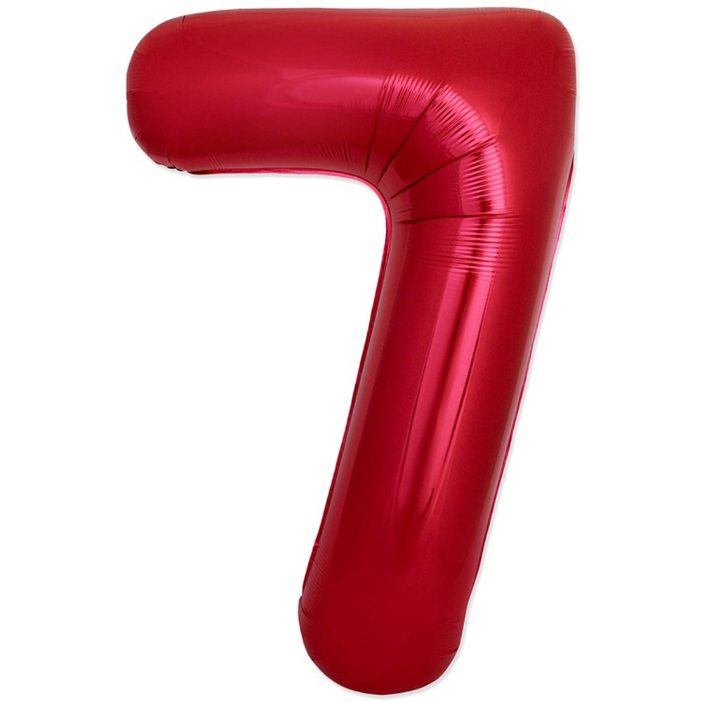 Шар фольгированный Цифра 7 101 см (Красный)