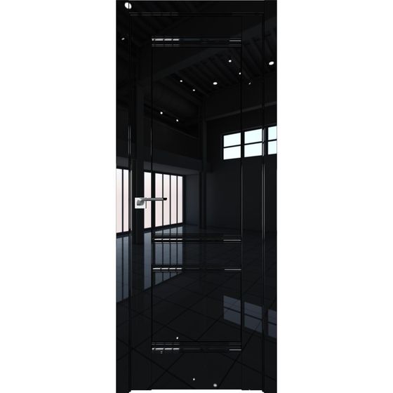 Межкомнатная дверь глянцевая Profil Doors 1L чёрный люкс глухая
