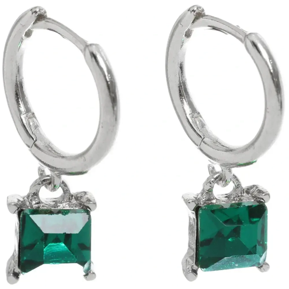 Серьги из гиппоалергенного сплава «ЛАТТИ», глубокий зеленый, цвет серебро и золото, 2,5см