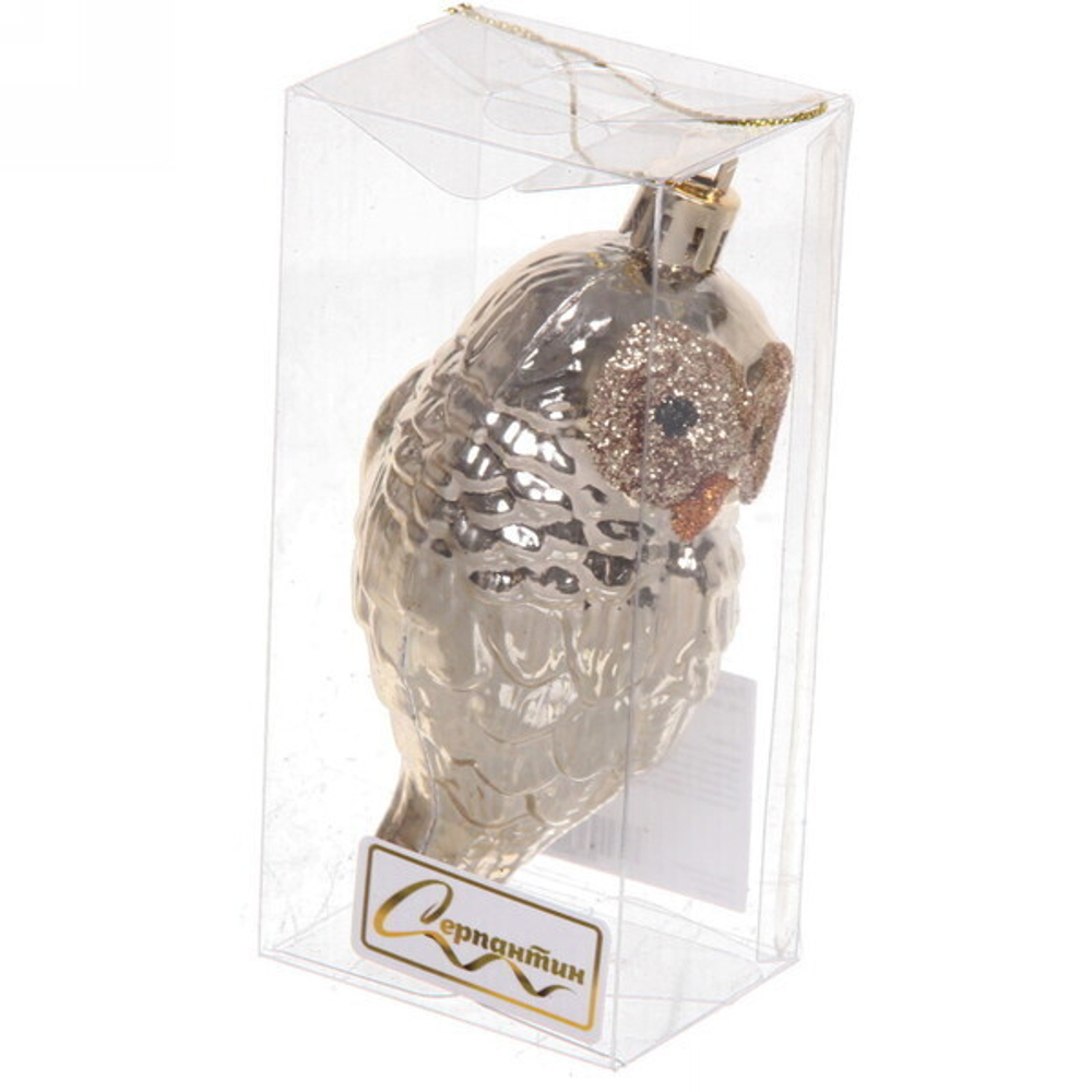 Ёлочная игрушка «Сказочная сова» 4*4,5*10,5 см, шампань